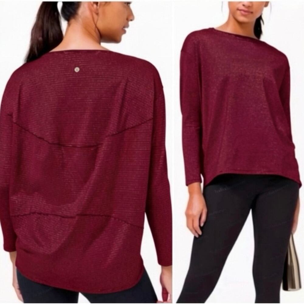 Lululemon Women's Back in Action T-Shirt Flashback Long-Sleeve Spark Size 10 NWT